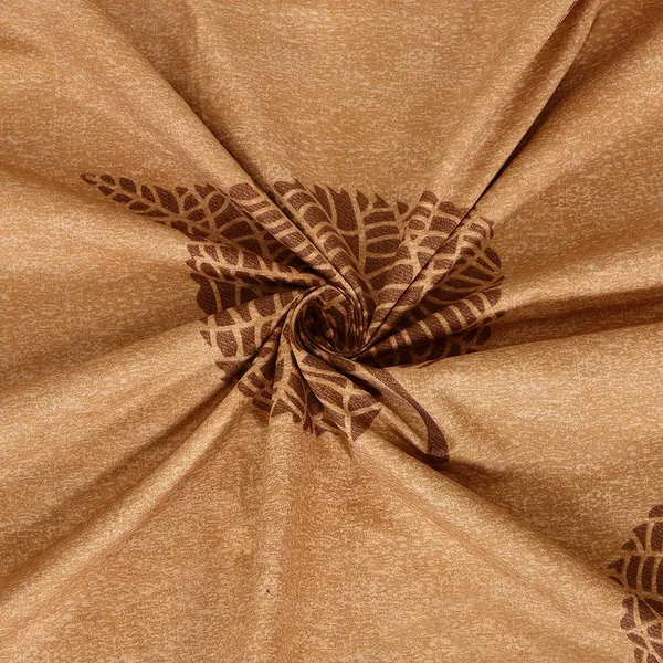 180TC_180TC_Microfiber_Supersoft_Cotton_Flat_Bedsheet_Set_of_1_Single_Flat_Bedsheet_with_1_Pillow_Cover,_60x90_Inches,_Brown_Leafs